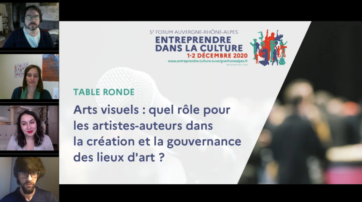 Visuel de la table ronde sur les arts visuels, quel rôle pour les artistes-auteurs dans la création et la gouvernance des lieux d'art ?