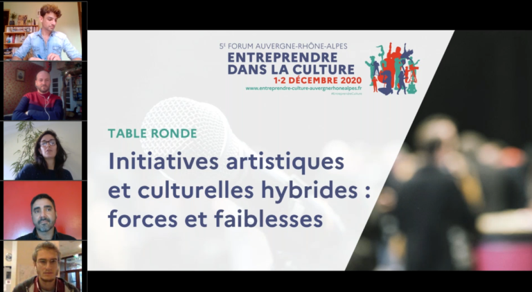 Visuel de la table ronde sur les initiatives artistiques et culturelles hybrides, forces et faiblesses