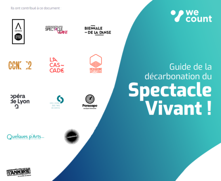 Visuel du guide pour la décarbonation du spectacle vivant en Auvergne-Rhône-Alpes
