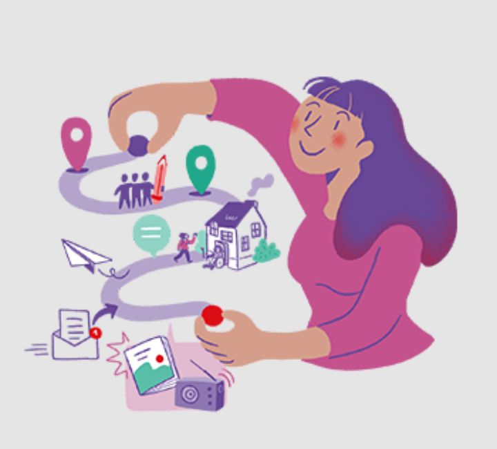 Illustration sur fond gris du guide sur les projets culturels de territoire.