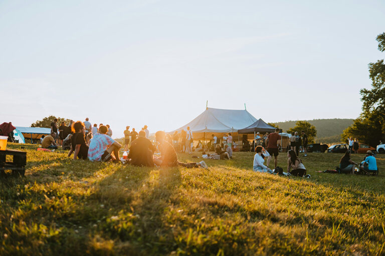 Visuel illustrant l'enquête sur les festivals en Auvergne-Rhône-Alpes.